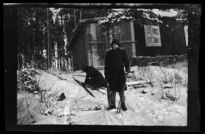 Arne Homén og Guido Simberg og deres ski af Hugo Simberg