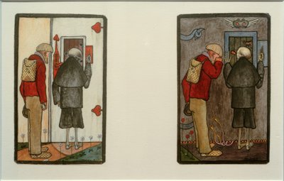 Bonde og død ved himlens og helvedes porte af Hugo Simberg