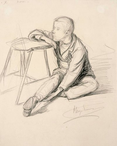 Siddende dreng af Hugo Simberg