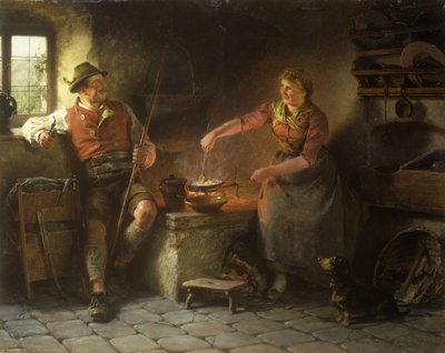 I køkkenet, 1901 af Hugo Wilhelm Kauffman