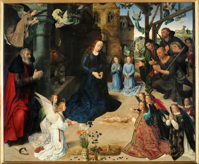 Hyrdernes tilbedelse ... (tempera på træ) af Hugo van der Goes