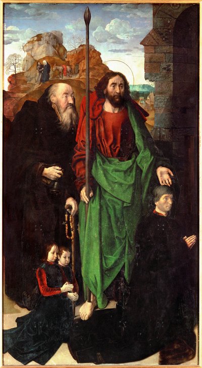 Tommaso Portinari og hans to sønner, flankeret af Sankt Antonius og Sankt Thomas (tempera på træ) af Hugo van der Goes