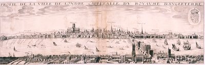 Udsigt over London fra syd, 1643 af Hugue Picart