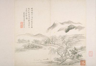 Album efter gamle mestre og digte (album (10 blade), blæk på papir) af Hui Wang