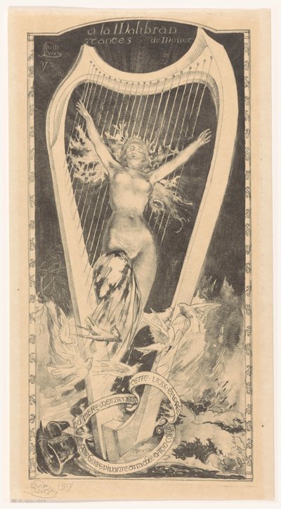 Maria Malibran for harpe la Malibran (titel på objekt) af Huib Luns (signed by artist)