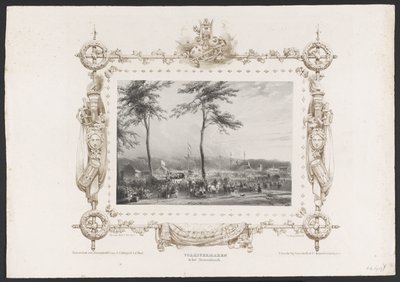 Tivoli og anden forlystelse, 1836 Populær underholdning i Sterrenbosch / 17. juni 1836 (titel på objekt) Plader med fejringen af ​​det andet århundrede for Utrechtsche Hogeschool, 1836 (serietitel) af Huib van Hove Bz