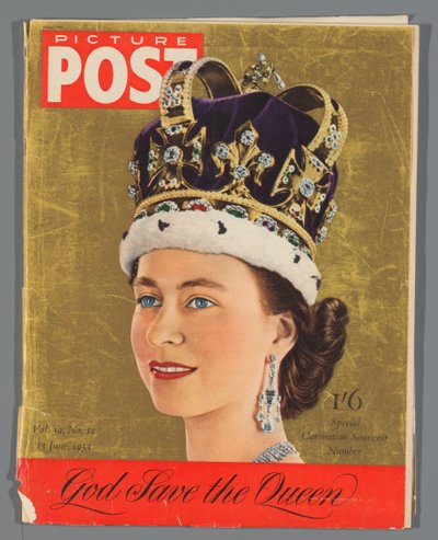 Kopi af specialudgaven af ​​Picture Post for kroningen af ​​Dronning Elizabeth II, 13. juni 1953 Billedpost/særligt kronings-souvenirnummer (titel på objekt) af Hulton Press Ltd.