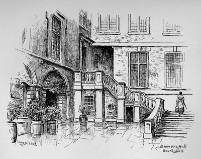 Brewers Hall Courtyard, 1890 af Hume Nisbet