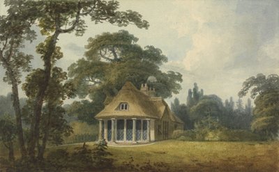 Et sommerhus med sprossevinduer i fuld længde af Humphry Repton