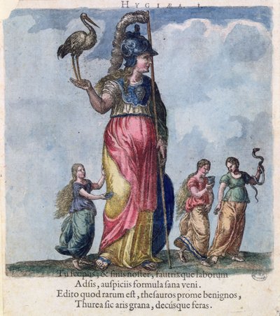 Hygieia, fra en samling af portrætter af læger af den ungarske læge, Sambucus af Hungarian School