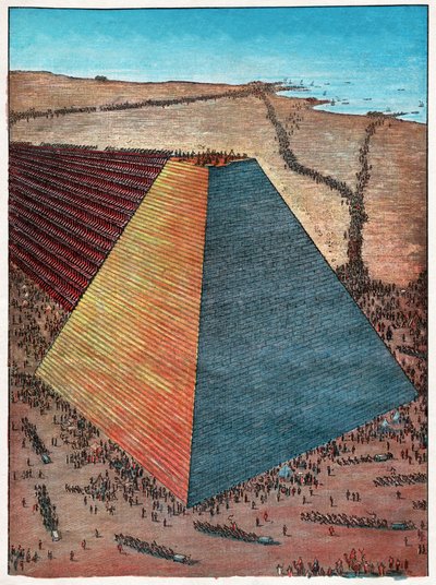Keops pyramide. 1927 (gravering) af Hungarian School