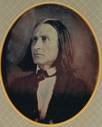 Gengivelse af en daguerrotypi af Franz Liszt (1811-86) taget ca. 1856 af Hungarian School
