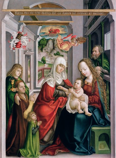 St. Anne med Jomfruen og Barnet, Eperjes, ca. 1520 (tempera på fyrretræ) af Hungarian School