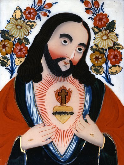 The Sacred Heart of Jesus, 2. halvdel af det nittende århundrede (malet glas) af Hungarian School