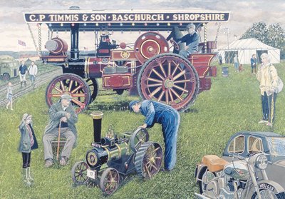 Traction Engines at the Show, 1993 (gouache på kort) af Huw S. Parsons