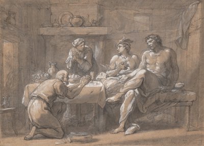 Jupiter og Merkur i Baucis og Philemons hus, 1700-tallet. af Hyacinthe Collin de Vermont