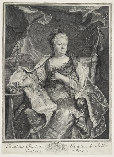 Elizabeth Charlotte Palatine du Rhin, hertuginde af Orleans, eng. Charles Louis Simmoneau (1645-1728) af Hyacinthe Francois Rigaud