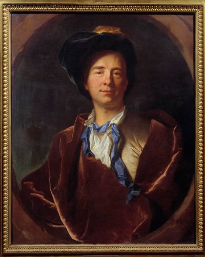 Portræt af Bernard Le Bouyer (Le Bovier) de Fontenelle (1657-1757), fransk forfatter Maleri af Hyacinthe Rigaud (1659-1743) 1713 Søn. 0,79x0,63 m Montpellier, Fabre Museum -Portræt af Bernard Le Bouyer (Le Bovier) de Fontenelle (1657-1757), fransk forfatte af Hyacinthe Francois Rigaud
