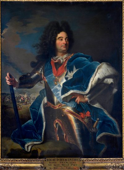 Portræt af Louis Claude Hector, hertug af Villars, marechal af Frankrig (1652-1734) Han har halskæden af Det Gyldne Skind (1659-1743) ca. 1714 af Hyacinthe Francois Rigaud
