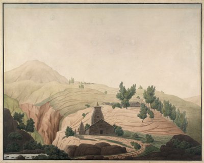 Landsbyen Barhaiti med et tempel i forgrunden af Hyder Jung Hearsey