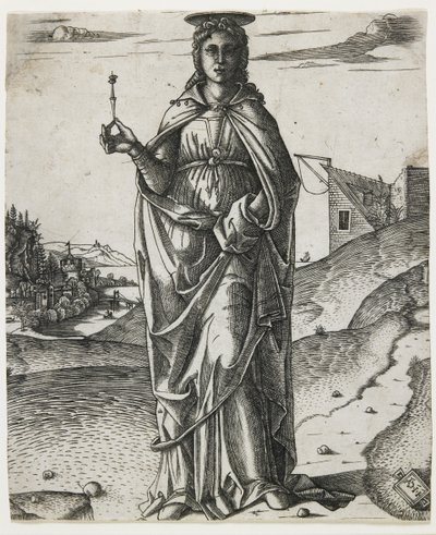 Saint Lucy, ca. 1510 (gravering) af I.I.C.A. Master