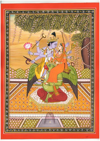 Hinduiske guddomme på Garuda af IMAGINEERS STUDIO