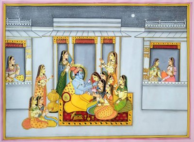 Krishna og gopis om natten af IMAGINEERS STUDIO