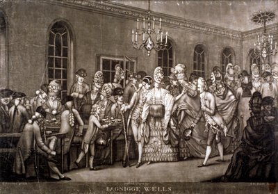 Udsigt over et fyldt værelse i Bagnigge Wells, London, 1772. af IR Smith