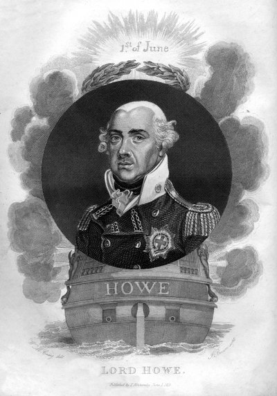 Admiral Richard Howe, 1st Earl Howe, 1726-1799, engelsk admiral, 1816. af I. Brown