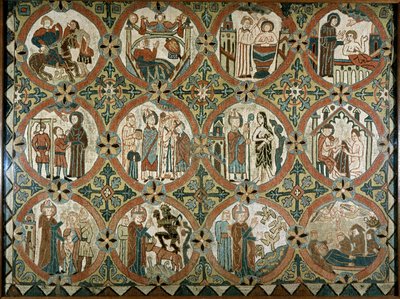 St. Martin af Tours - Alter sidespor: scener fra historien om Saint Martin af Tours - 12 scener fra livet af Saint Martin - Island, broderi af Icelandic School