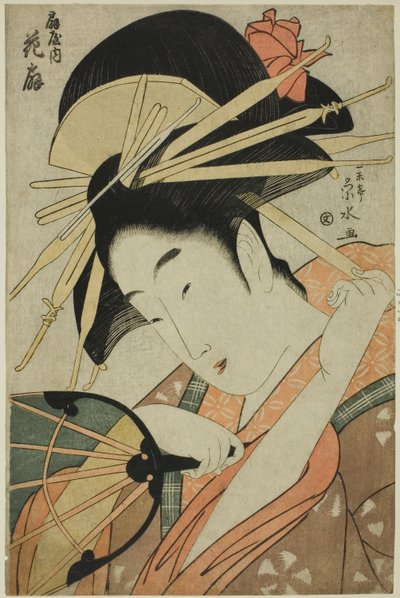 Courtesane Hanaogi fra Ogiya af Ichirakutei Eisui