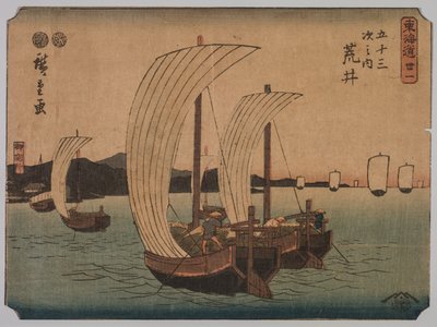 Sejlbåde, 1839-1864. af Ichiryusai Hiroshige II