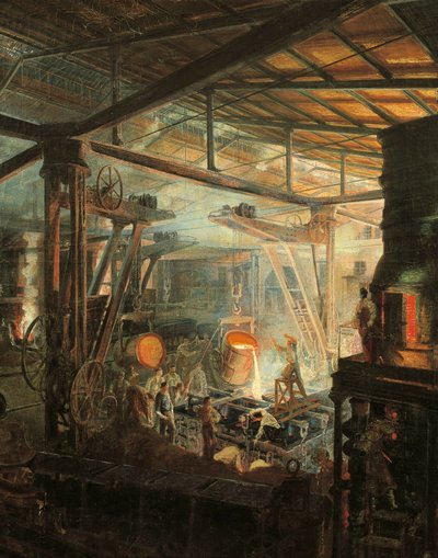 Frankrig, Støberiet, ca. 1864 (olie på lærred) af Ignace Francois Bonhomme