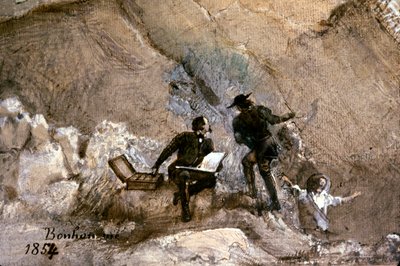 Ignace Francois Bonhomme maler udendørs af Ignace Francois Bonhomme