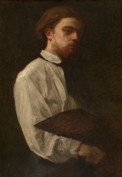 Selvportræt (olie på lærred) af Ignace Henri Jean Fantin Latour