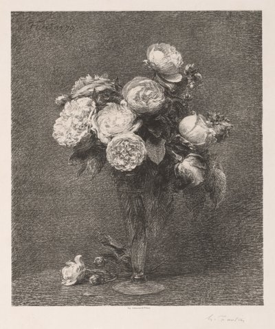 Buket roser, 1879. af Ignace Henri Jean Fantin Latour