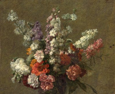 Delphiniums; Lærkespore, 1899 af Ignace Henri Jean Fantin Latour