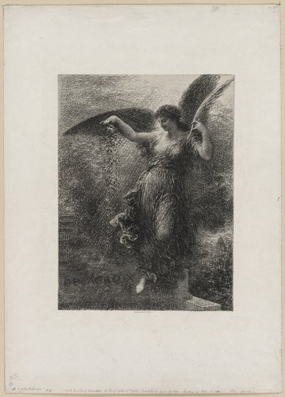 Til Eugene Delacroix, 1890. af Ignace Henri Jean Fantin Latour