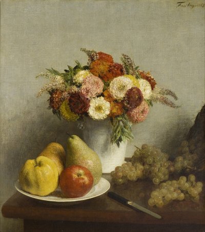 Blomster og Frugt, 1865 af Ignace Henri Jean Fantin Latour