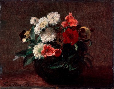 Blomster i en lertøjsvase, 1883. af Ignace Henri Jean Fantin Latour
