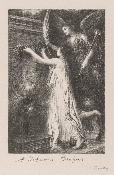 Til Johannes Brahms, 1900. af Ignace Henri Jean Fantin Latour