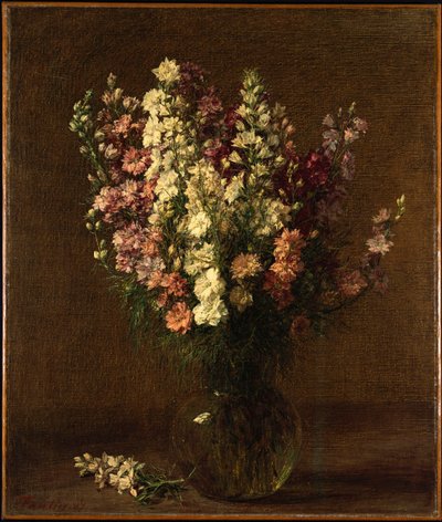 Lærkespore, 1887 af Ignace Henri Jean Fantin Latour