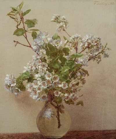 Pæreblomst, 1882 af Ignace Henri Jean Fantin Latour