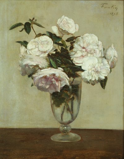 Lyserøde roser af Ignace Henri Jean Fantin Latour