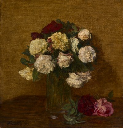 Roser i en vase, 1878. af Ignace Henri Jean Fantin Latour