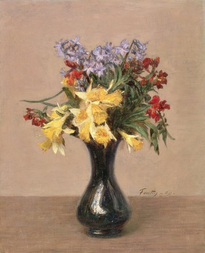 Forårsblomster, 1869 af Ignace Henri Jean Fantin Latour