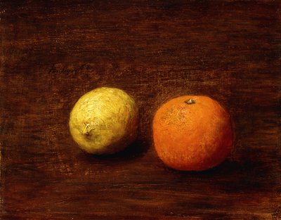 Stilleben, citron og appelsin; Nature Morte, Citron et Orange, 1868 af Ignace Henri Jean Fantin Latour