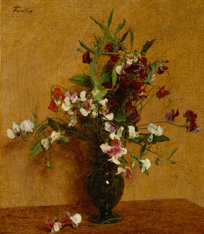 søde ærter; Søde ærter, 1888 af Ignace Henri Jean Fantin Latour
