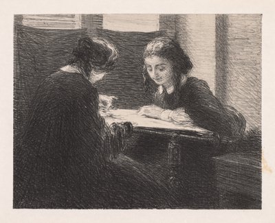 The Embroideres Les Embroiderers, 1898. af Ignace Henri Jean Fantin Latour