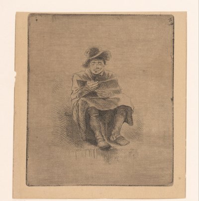 læsende mand af Ignace Joseph de Claussin (attributed to)